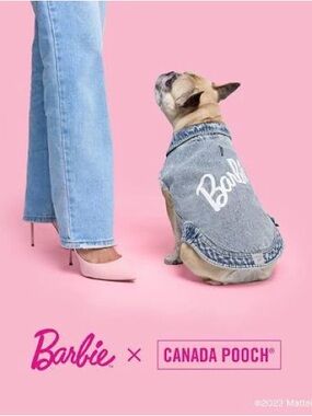 Barbie & Canada Pooch Denim Dog Vest NWT